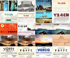 30 Rare Deleted DXCC QSL Cards YJ8BG Y54XL Y25LO Y38YE Vintage Ham Radio picture