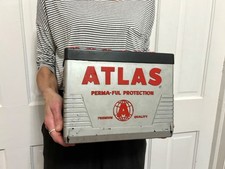Vtg ATLAS Battery Perma-Ful Protection Service Gas Oil Station Display Sign picture