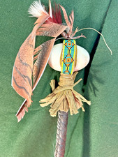 Native American Southern Plains Indian Stone headed War club, Arapaho style picture