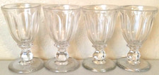 Antique EAPG Clear Paneled Glass Goblets AKA Bessemer Flute 1850s-1860s Lot Of 4 picture