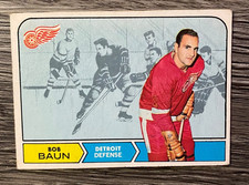 HOCKEY: 1968-69 TOPPS (CANADA) = BOB BAUN DETROIT RED WINGS CARD #24 picture