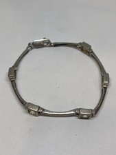 10g 925 STERLING SILVER 7.25” BRACELET CRYSTAL ACCENTS STAMPED FINE JEWELRY picture