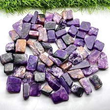 Natural Purple Charoite Gemstone Raw Polished Stone Size 24-17mm picture