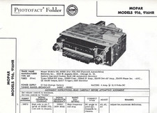 1957 Mopar 916 916HR Plymouth P28 P29 AM Car Radio Photofact Manual Schematic picture