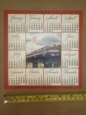 1954 Monon Railroad Vintage Calendar Hoosier Line (Works In 2027) Vintage 7”x7” picture