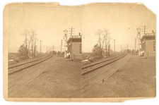 PENNSYLVANIA STEREOVIEW - Harrisburg - Rockville Railroad Depot - CS Roshon RARE picture