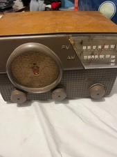 Vtg Crosley AM FM Vacuum Tube Radio Tabletop MCM Brown Bakelite WORKS picture