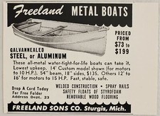 1954 Print Ad Freeland Metal Boats Made in Sturgis,Michigan picture