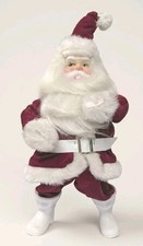 Vintage Harold Gale ? Santa Claus Christmas Red Velvet Suit Plastic Face  picture