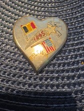 Rare Vntg Sweetheart Pin Celebrating Belgiums Freedom From Germany W/ USA Help picture