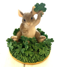 VTG 1998 Charming Tails Figurine-GOOD LUCK Fitz and Floyd-Irish Mouse w/ box picture