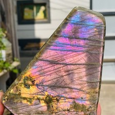 1075g Natural Rainbow Flash Purple Labradorite Quartz Crystal Specimen Healing picture
