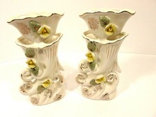 Lot of 2 Vtg Vases Japan ceramic Floral Planters Decor Display (Matching) Nesco  picture