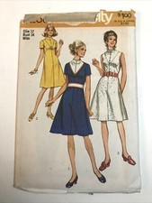 1971 Simplicity 9258 Misses Dress and Belt Size 14 Bust 34 Miss Cut picture