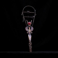 Egyptian Artifacts A Rare Authentic Pharaonic Sistrum Of Egyptian God Horus BC picture