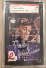 RUDY GIULIANI SIGNED CARD - Politician & New York City Former Mayor PSA Slabbed  picture