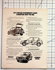 1974 Honda Civic Magazine Ad Original Print Car Economy Vintage Ephemera picture