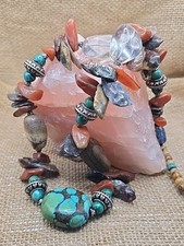 VTG Chunky Navajo Statement Necklace Sterling Silver Sun West Silver Co New Mex. picture