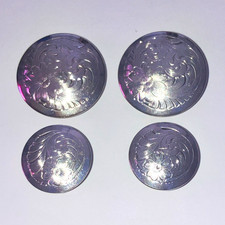 Lot of 4 Silver Metal Round Floral Show Halter, Bridle or Saddle Accessories picture