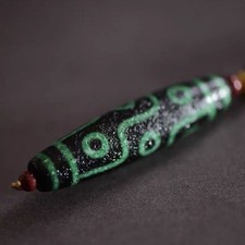 58mm Tibetan Nine Eye Dzi Bead Pendant Old Agate Necklace Single Bead Amulet 1pc picture