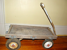 ANTIQUE HANDCRAFTED VINTAGE WOODEN PULL WAGON/CART 31