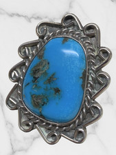 Native American Navajo Sterling Silver Turquoise Ring picture