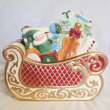 Vintage Avon St Nicholas Sleigh Collection Ceramic Cookie Jar 2003 w/box picture