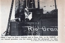 Pinon Colorado D&RGW Railway Water Tank Stop in 1967 5.25 x 3.5