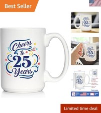 Cheers to 25  Ceramic Coffee Mug 25th Anniversary - 15 oz picture