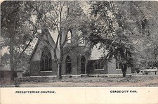 Kansas Ks Postcard 1909 OSAGE CITY Presbyterian Church Building picture