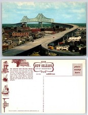 New Orleans Louisiana Greater New Orleans Bridge Mississippi Postcard BF384 picture