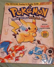 Vintage 1999 Official Pokemon Special Edition Yellow Red and Blue Trainers Guide picture