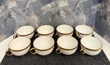 ANTIQUE VIGNAUD LIMOGES FRANCE 22K GOLD THE NANTES SET OF 8 COFFEE TEA CUPS WOW picture
