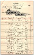 Vintage 1903 Scranton PA Coursen Grocer billhead statement picture