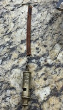Antique 1901 J Hudson & Co Brass Military Trench Whistle Leather Strap British picture