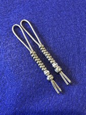 95 Paracord Micro Knife Lanyard 2pk, Dark Gray Cord Snake Knot With Metal Bead picture