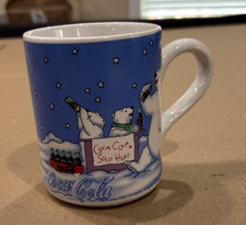 Vtg 1999 Coca Cola Coffee Mug Coke Polar Bear Cup Collectible Tea Classic Drink picture