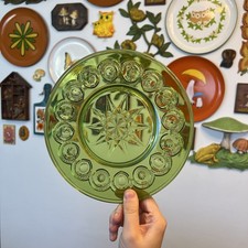 RARE LE Smith Moon and Stars Green Plate, 8 3/8