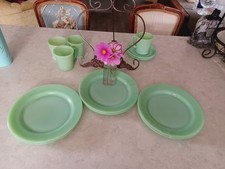 Vintage Fire King Jadeite Dinner Plates Restaurantware Set Of 6 picture