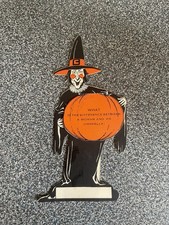 Antique Halloween Witch Placecard Décor with Saying, Gibson 1920s Ephemera picture