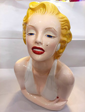 E37- Vintage Ceramic Marilyn Monroe Cookie Jar w/ Lid Vintage/Retro picture