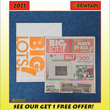 2021 Big Lots 2 Page Unread Fold-Out Store Catalog + Plastic Bag #5 picture