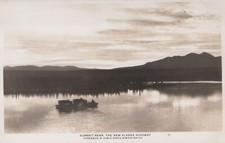 1943 Sunset new Alaska Highway RARE Photo RPPC Postcard picture