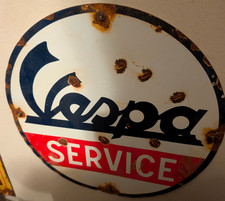 Vintage Vespa Service Oval metal sign picture