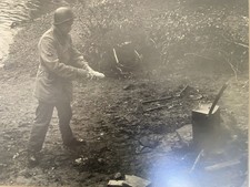 1944 Americans Preparing for D-Day Framed Photo Ludlow England Tech Sgt Cleaning picture