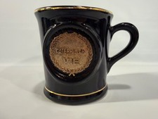 Vintage Caterpillar VIP Coffee Mug Black Gold Laurel Wreath Corporate CAT Cup picture
