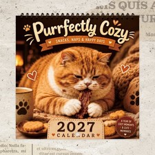 Cozy Cat Moments 2027 Wall Calendar Cute Feline Humor 12 x 12 Inches picture