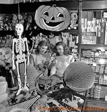 Young Ladies Halloween Shopping - 1940s - Vintage Photo Print picture
