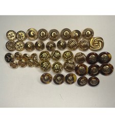 Vintage Gold Tone Decorative Buttons Lot of 42 MCM Crafting Sewing picture