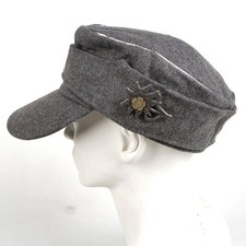 7 3/8 WW2 German M43 Hat with Edelweiss Badge INSIGINIA GRAY picture